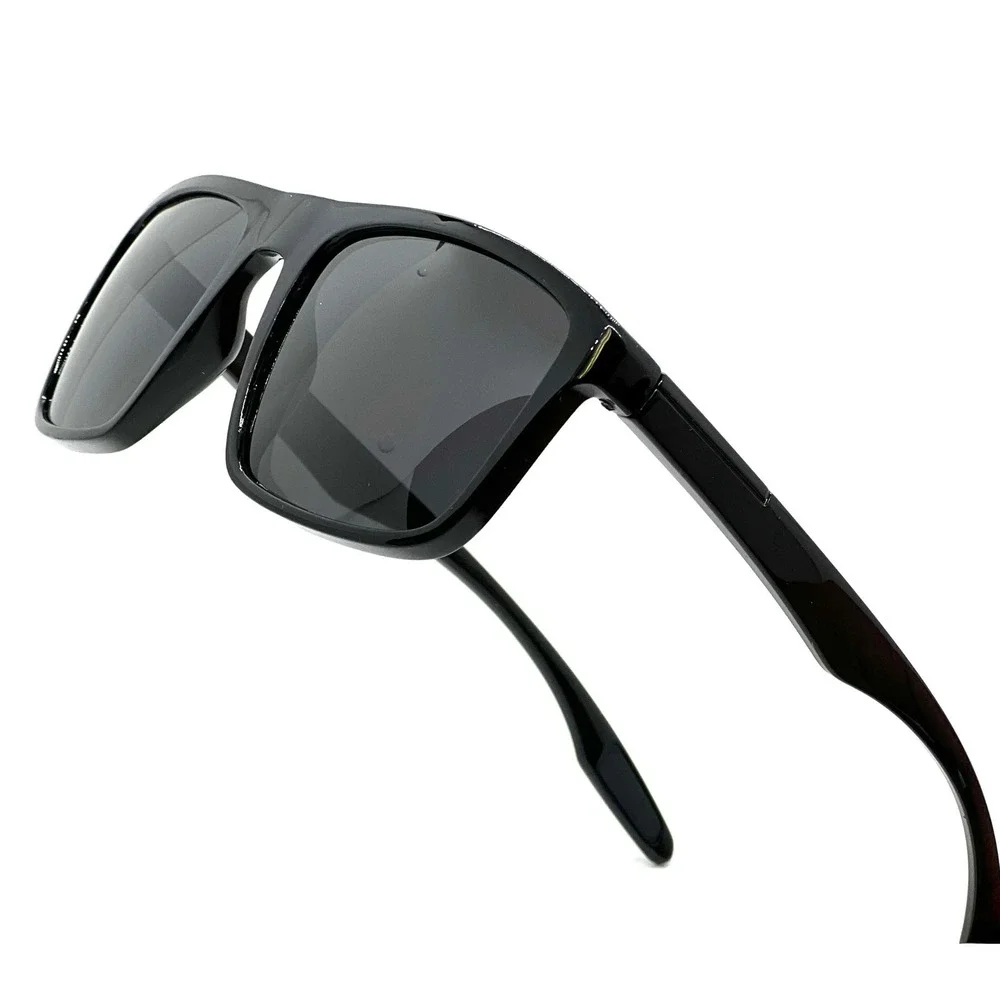 Men's Dark Black Frame Sunglasses Square Fashion Sun Glasses Polarized Light New